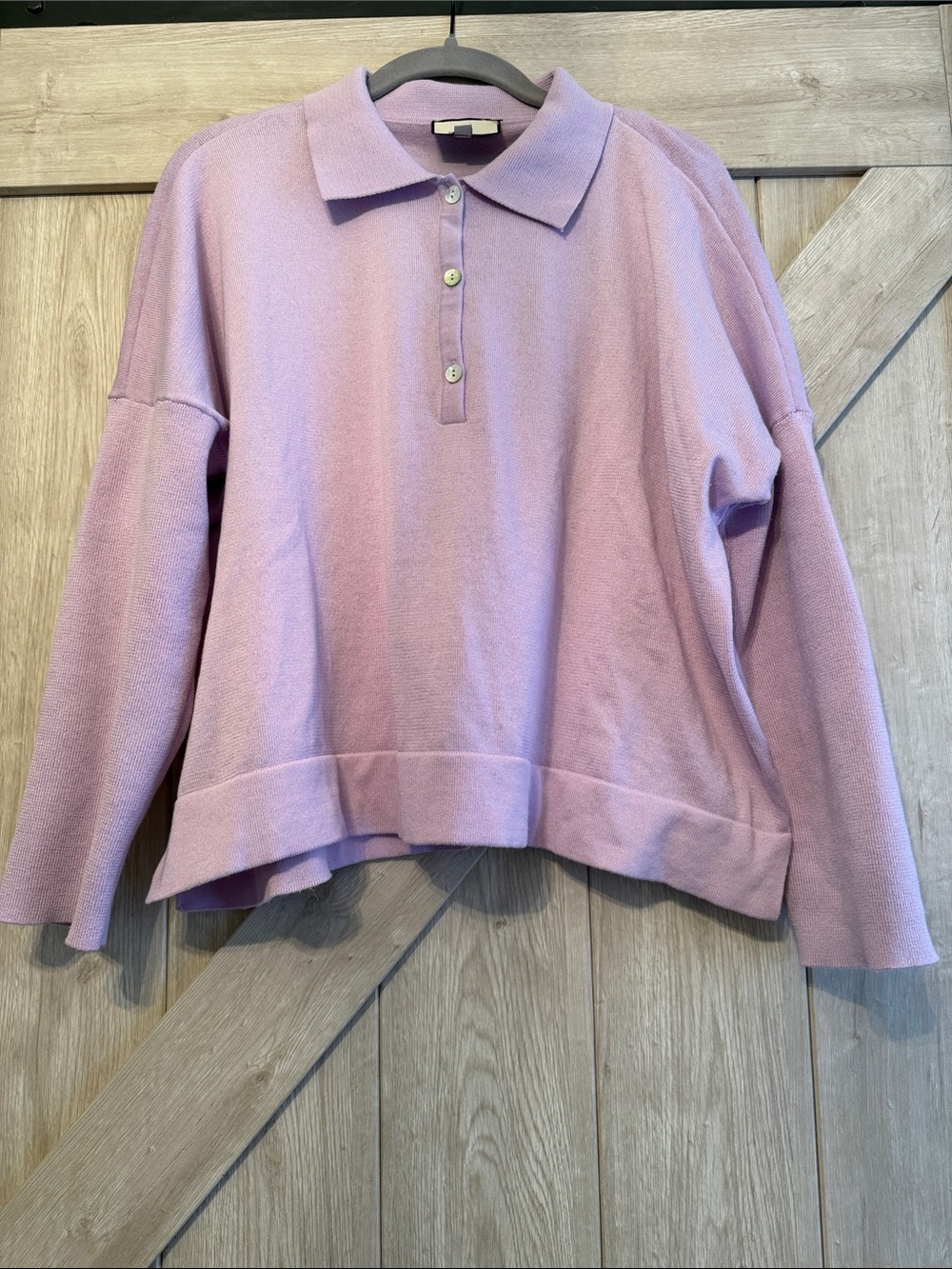 Tuckernuck Lilac Knit Polo Sweater